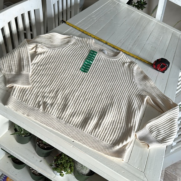 Frank and oat cream coloured XL crewneck ribbed knit sweater - Picture 8 of 13